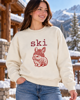Ski Bunny Crewneck Sweatshirt – Vintage Bunny in Beanie Cozy
