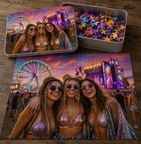 Custom Photo Jigsaw Puzzle with Tin