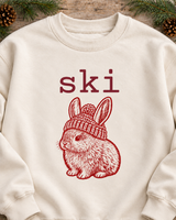 Ski Bunny Crewneck Sweatshirt – Vintage Bunny in Beanie Cozy