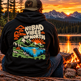 No Bad Vibes Up North Shirt | Retro Lake Life Hoodie | Cabin Camping Mountain Sunset Gift