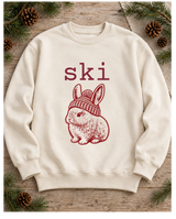 Ski Bunny Crewneck Sweatshirt – Vintage Bunny in Beanie Cozy